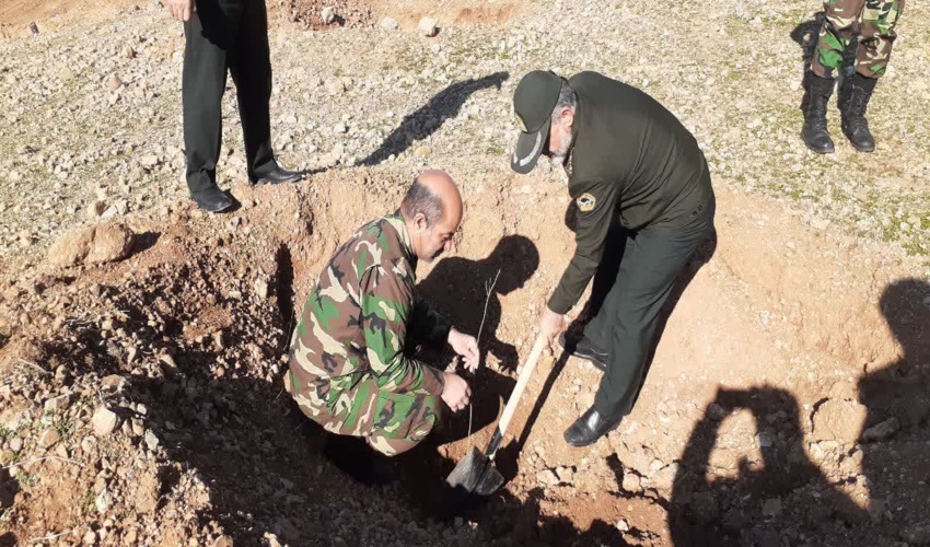 لرستان/ درختکاری در کمربند سبز مسکن مهر خرم آباد